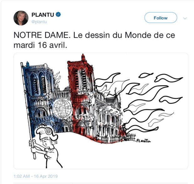 PLANTU on Twitter: NOTRE DAME. Le dessin du Monde de ce mardi 16 avril.…
